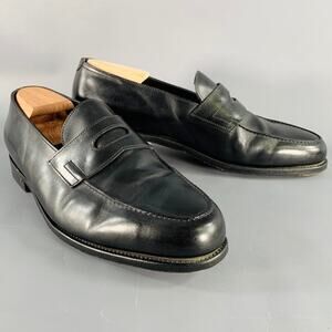 JOHN LOBB Size 11 Black Leather Penny Loafers